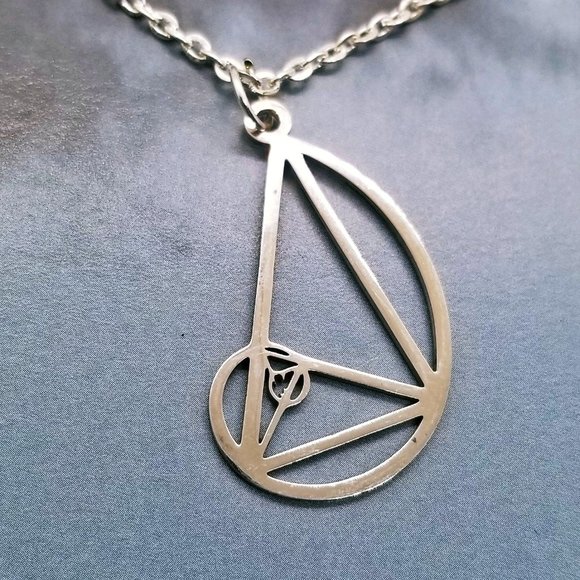Baroque Vintage Jewelry - Fibonacci Spiral Sacred Geometry Silver Necklace